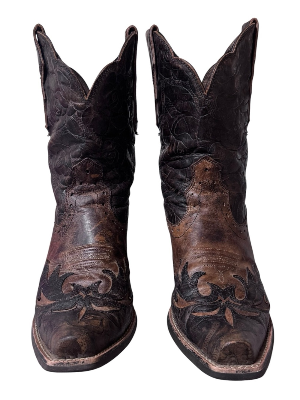 Ariat Two-Tone Brown Western Heeled Boots